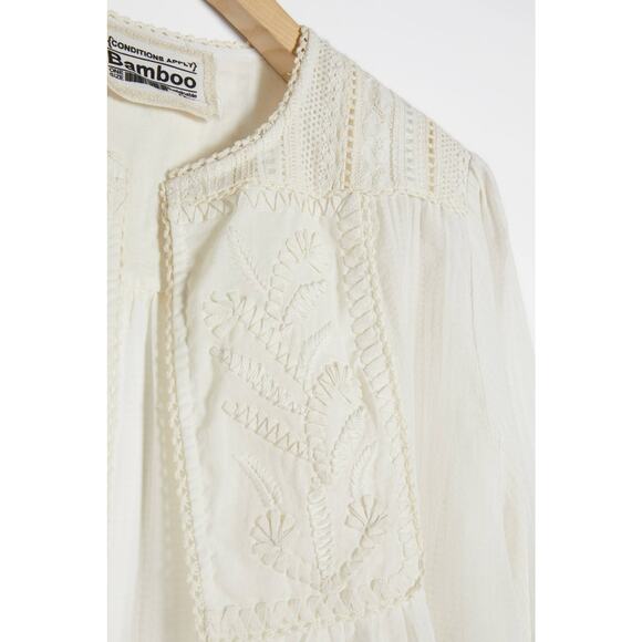 New Anthropologie Rubiya Kimono Bamboo Top by Conditions Apply $118 Ivory - Picture 4 of 6